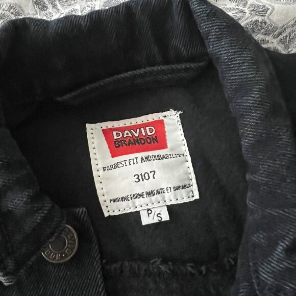 David Brandon ¾ Sleeve Black Denim Jacket Size Small - Picture 5 of 7